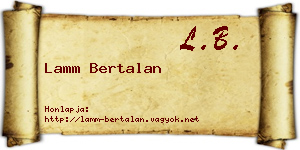 Lamm Bertalan névjegykártya