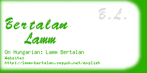 bertalan lamm business card